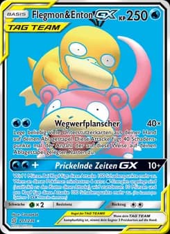Flegmon & Enton GX card in German