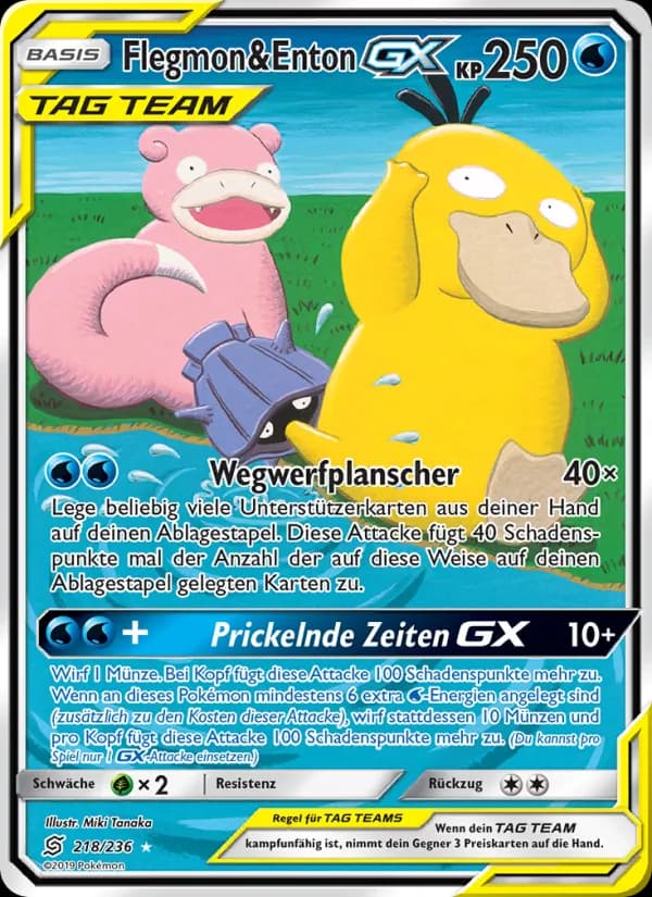 Flegmon & Enton GX card in German