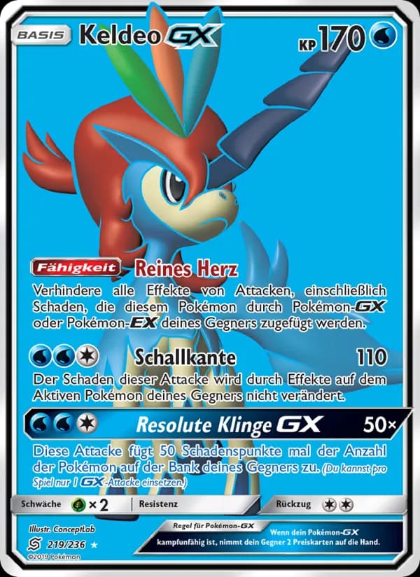 Keldeo GX card in German