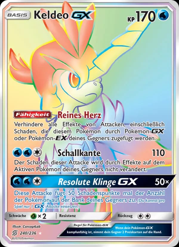 Keldeo GX card in German