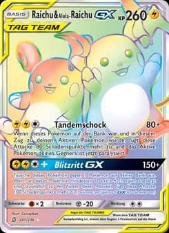 Raichu & Alola-Raichu GX card in German