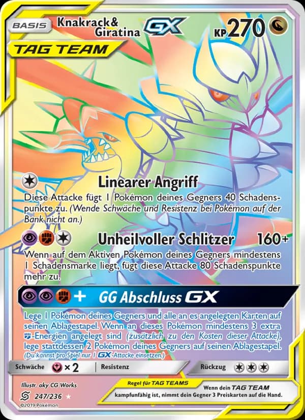 Knakrack & Giratina GX card in German