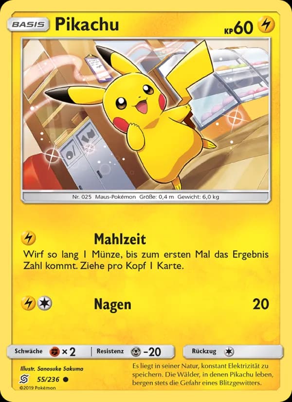Pikachu card in German