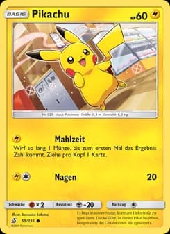 Pikachu card in German