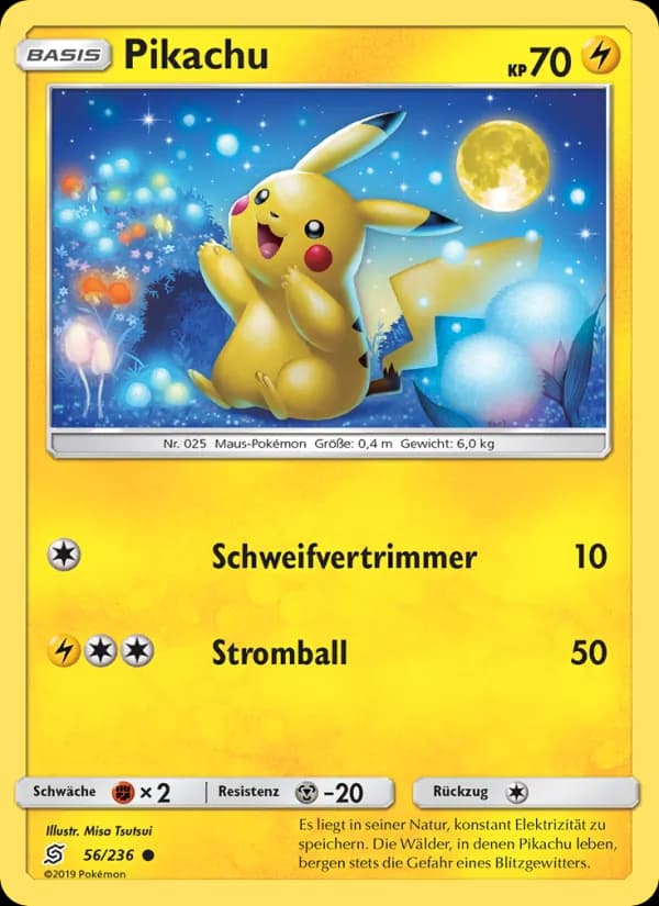 Pikachu card in German