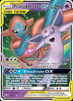 Psiana & Deoxys GX card in German
