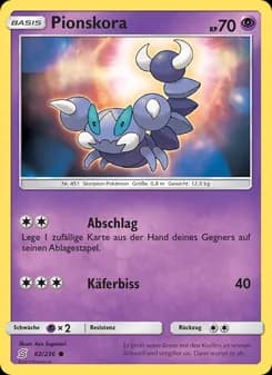 Pionskora card in German