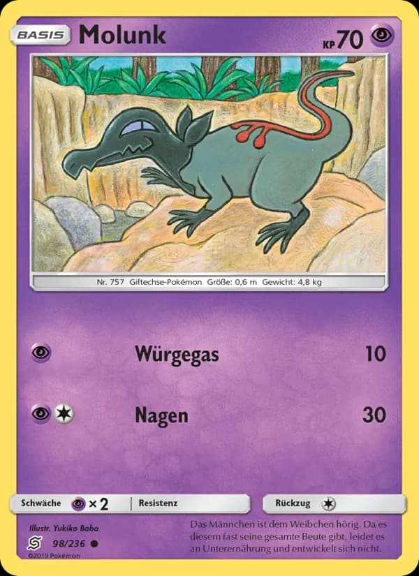Molunk card in German