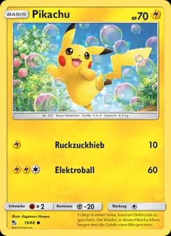 Pikachu card in German