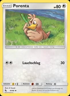 Porenta card in German