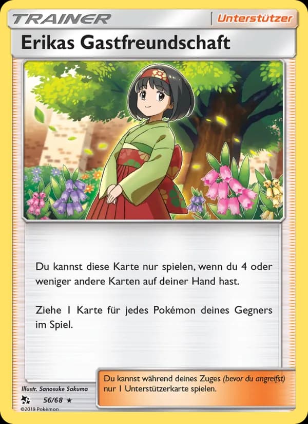 Erikas Gastfreundschaft card in German