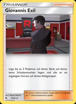 Giovannis Exil card in German