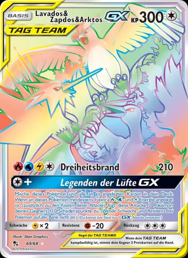 Lavados & Zapdos & Arktos-GX card in German