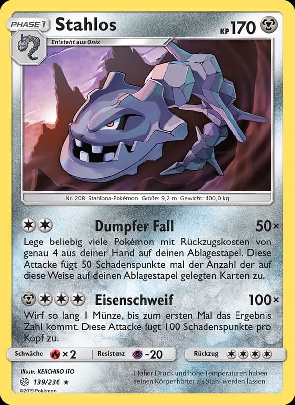 Stahlos card in German