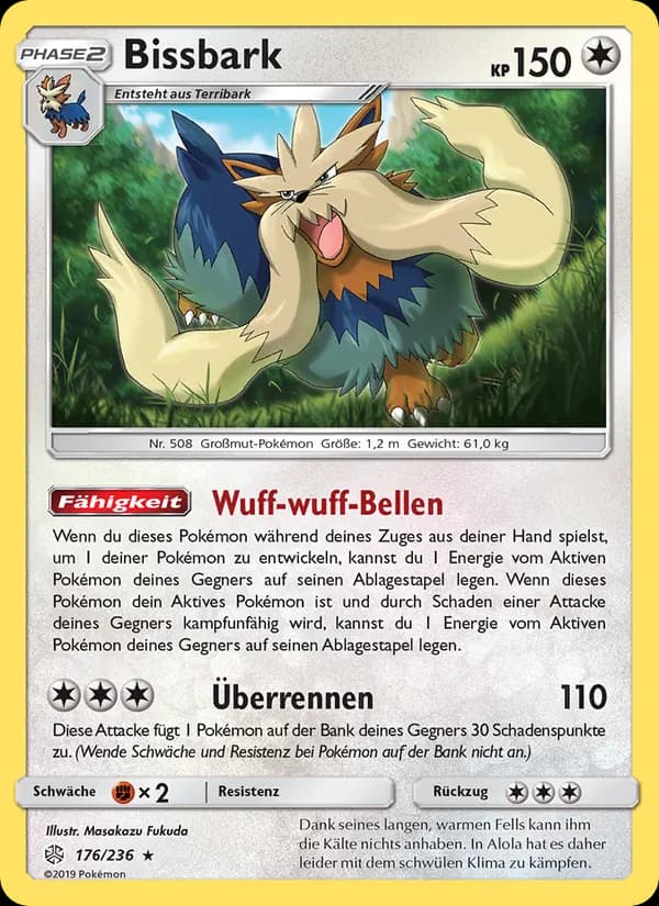 Bissbark card in German