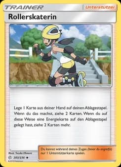 Rollerskaterin card in German