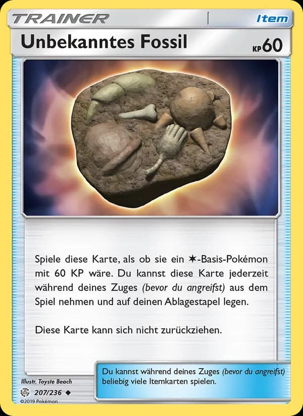 Unbekanntes Fossil card in German