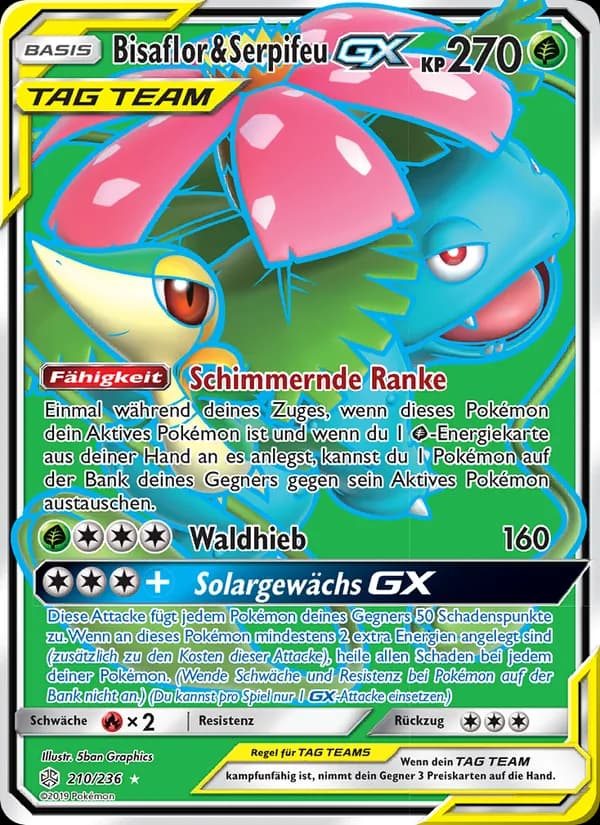 Bisaflor & Serpifeu GX card in German