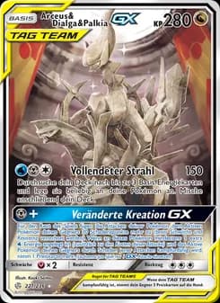 Arceus & Dialga & Palkia GX card in German