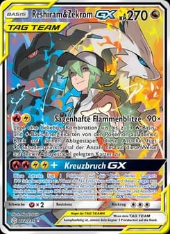 Reshiram & Zekrom GX card in German
