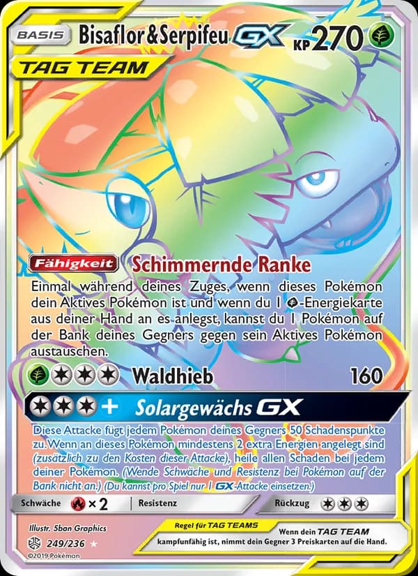 Bisaflor & Serpifeu GX card in German