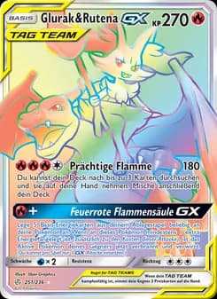 Glurak & Rutena GX card in German