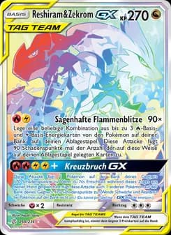 Reshiram & Zekrom GX card in German