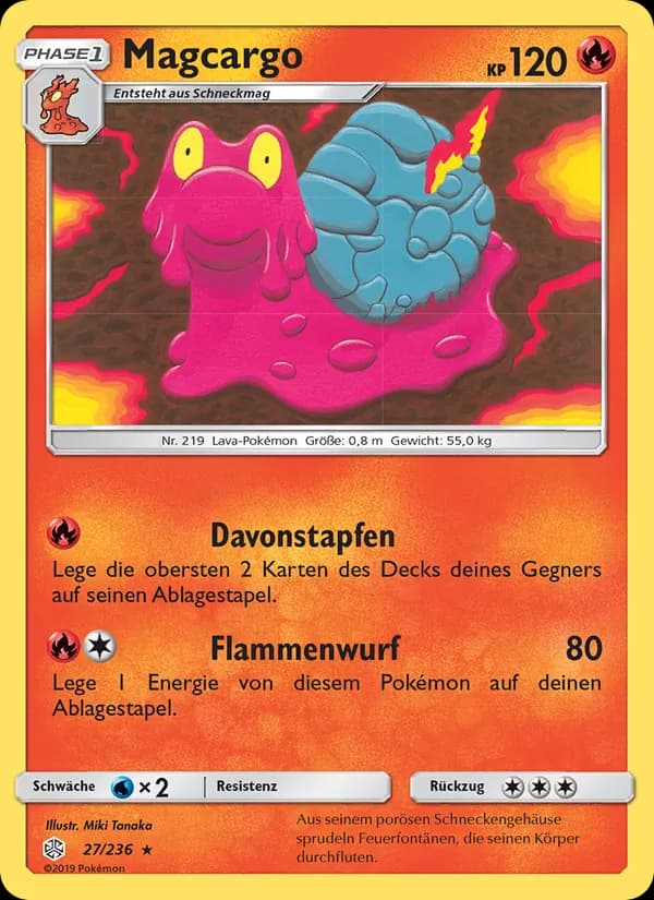 Magcargo card in German