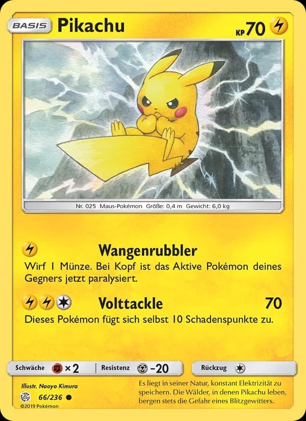 Pikachu card in German