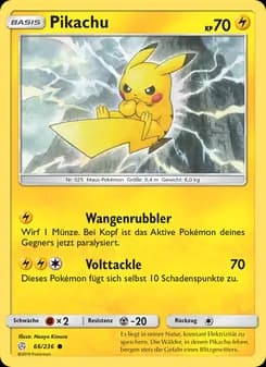 Pikachu card in German