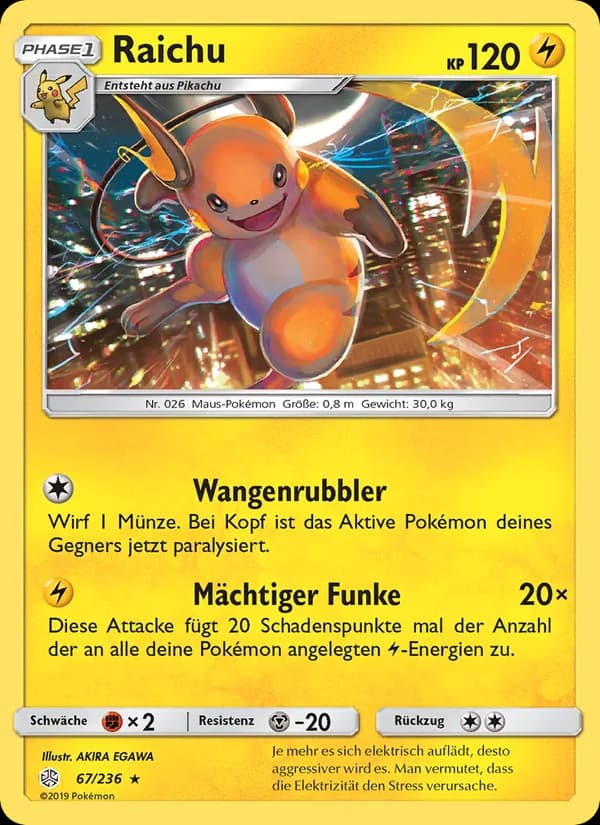 Raichu card in German