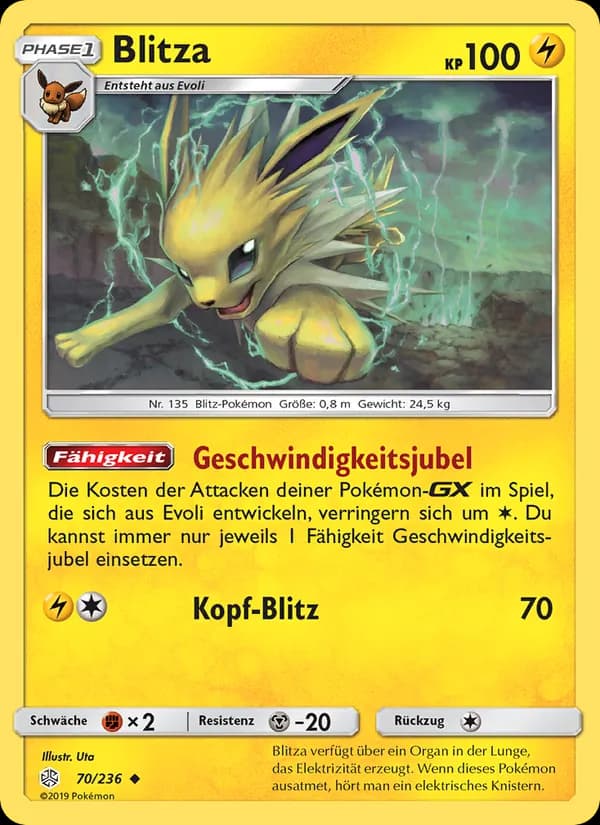 Blitza card in German