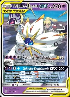 Solgaleo & Lunala GX card in German