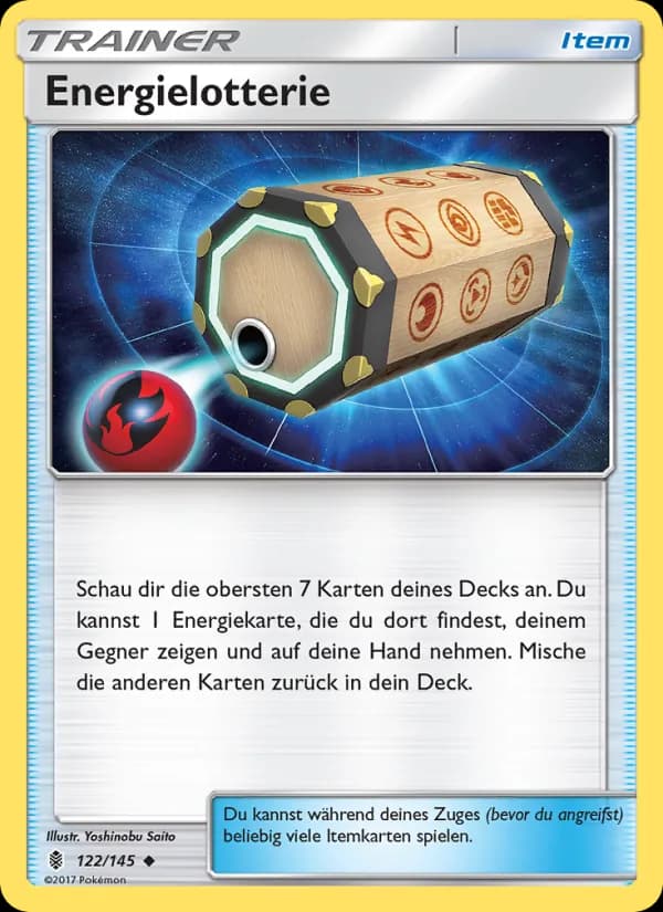 Energielotterie card in German
