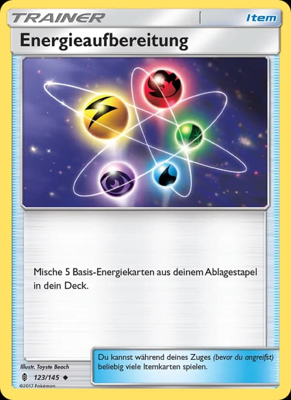 Energieaufbereitung card in German