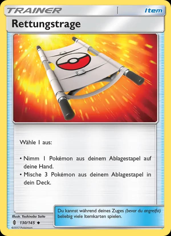 Rettungstrage card in German