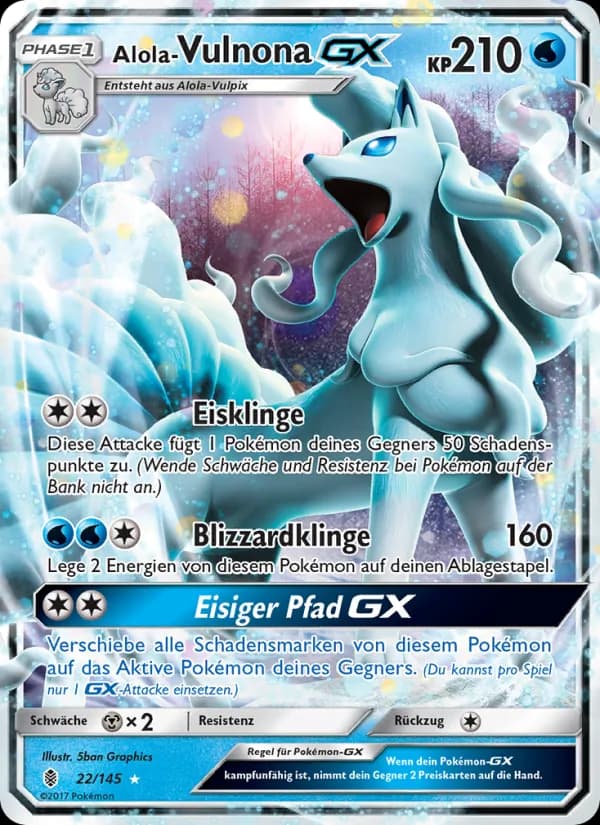 Alola Vulnona GX card in German