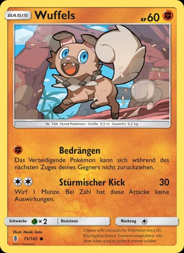 Wuffels card in German