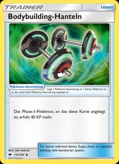 Bodybuilding-Hanteln card in German