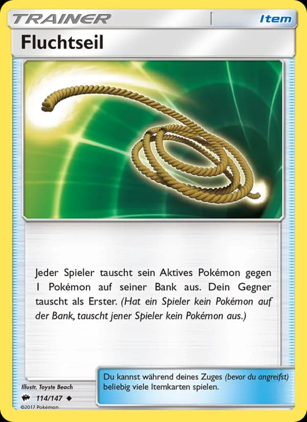 Fluchtseil card in German