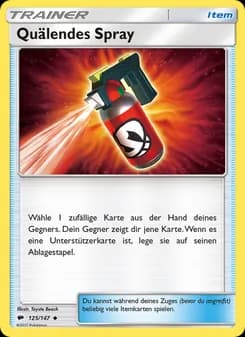 Quälendes Spray card in German