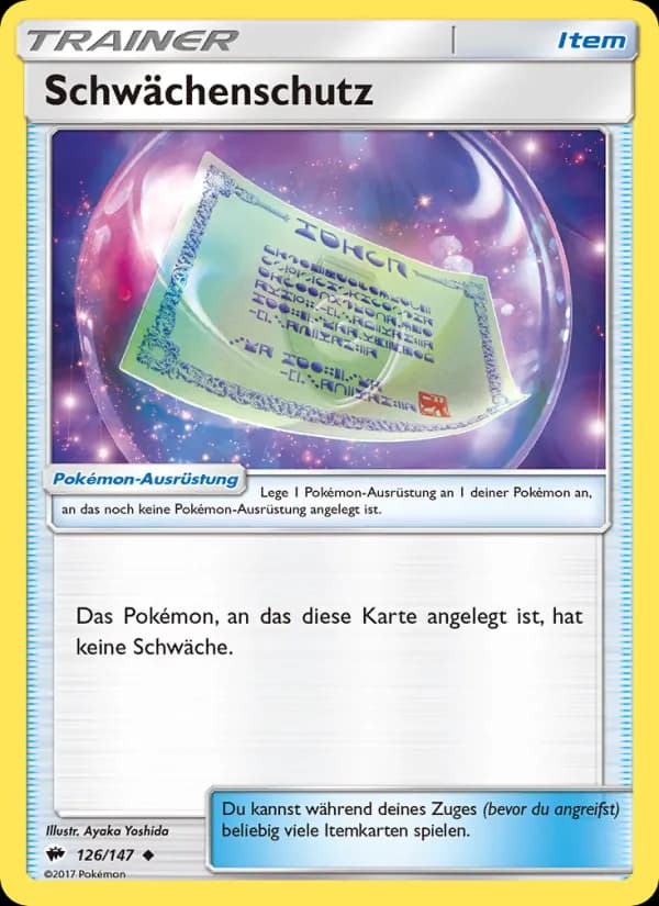 Schwächenschutz card in German
