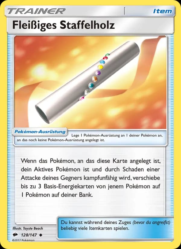 Fleißiges Staffelholz card in German