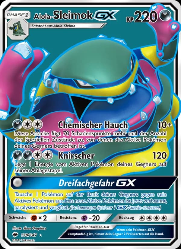 Alola-Sleimok GX card in German