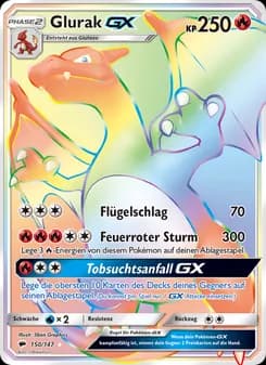 Glurak GX card in German