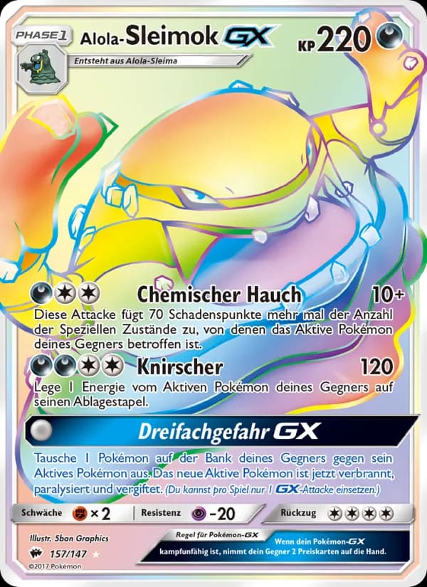 Alola-Sleimok GX card in German