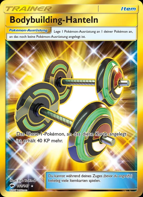 Bodybuilding-Hanteln card in German