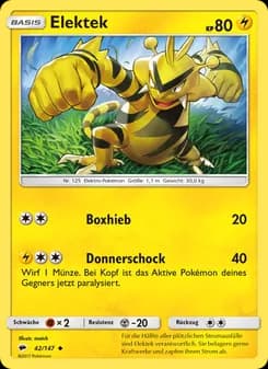 Elektek card in German