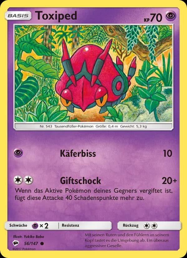 Toxiped card in German