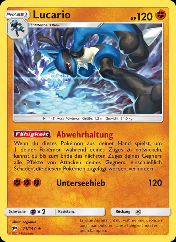 Lucario card in German